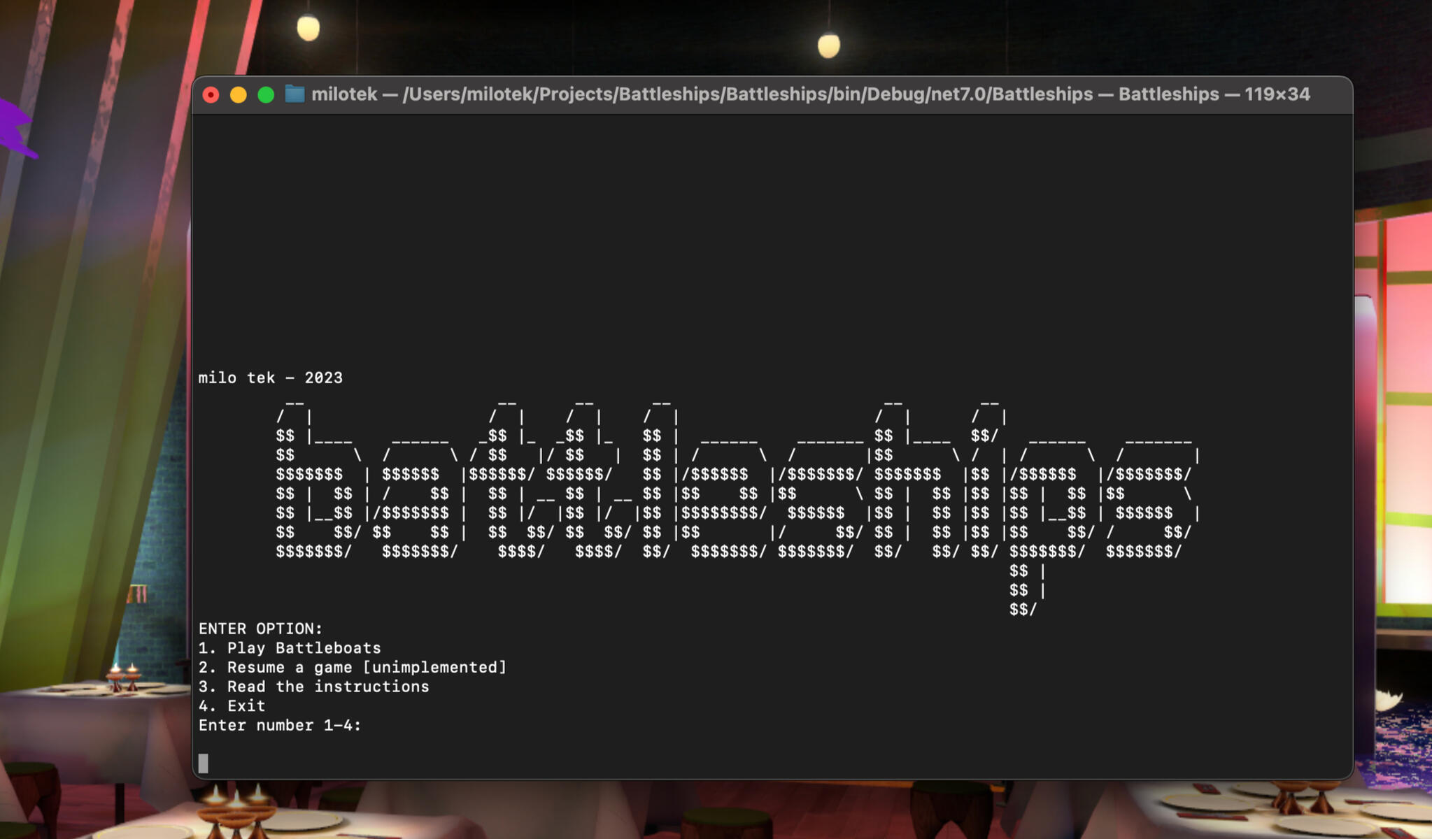Battleships (GitHub)